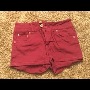 Maroon High Waist Shorts